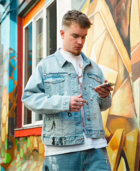 Jeweled TSC denim jacket